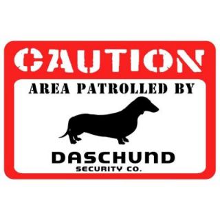 Bungalow Flooring Printed Caution Dachshund 17.5 in. x 26.5 in. Pet Mat 20236011827