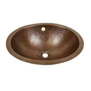 Barclay Products Oval Undermount Bathroom Sink Basin in Hammered Antique Copper 6861 AC