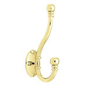 Liberty Polished Brass 5.67 in. Ball End Coat and Hat Hook B46305J PB C7
