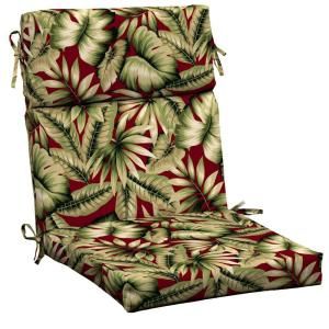 Hampton Bay Chili Stripe High Back Outdoor Chair Cushion AB80062B 9D6