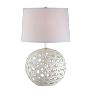 Illumine Designer Collection 1 Light 23.5 in. Bronze Table Lamp with White Fabric Shade CLI LS 21947