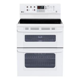 LG Electronics 6.7 cu. ft. Double Oven Electric Range with EasyClean Self Cleaning Oven in Smooth White LDE3035SW