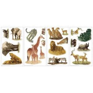 10 in. x 18 in. Safari Peel and Stick 19 Piece Peel and Stick Wall Decals RMK1130SCS