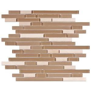 Merola Tile Tessera Piano Sandstone 11 3/4 in. x 12 in. x 8 mm Glass and Stone Mosaic Wall Tile GITTPNST