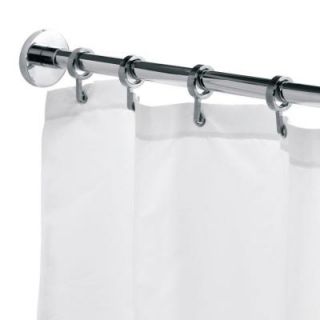 Croydex Round 98.4 in. L Luxury Shower Curtain Rod with Curtain Hooks in Chrome AD116541YW