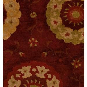 LR Resources Contemporary Chili Red Rectangle 9 ft. x 12 ft. 9 in. Plush Indoor Area Rug LR9301 CIRE9129