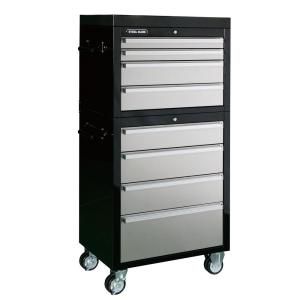 Steel Glide 27 in. 8 Drawer Tool Chest and Cabinet Set CPTC2708B1A1S