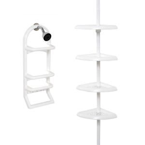 Zenith Combo Tub and Shower Caddy 2 Piece Set in White 7891W