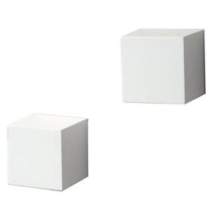 Knape & Vogt 5 in. x 5 in. Floating White Wall Cube Decorative Shelf Kit (2 Piece) 0129 5WT2