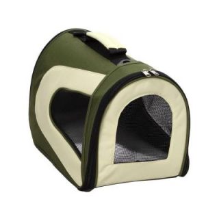 PET LIFE Airline Approved Green Sporty Folding Zippered Mesh Carrier   MD B7GNMD