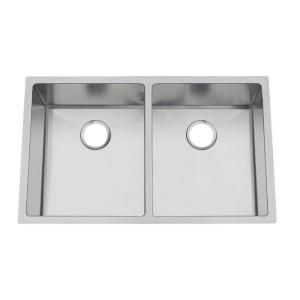 Frigidaire Gallery Undermount Stainless Steel 31 5/8x18 5/8x9 0 Hole Double Bowl Kitchen Sink FGUR3219 D99