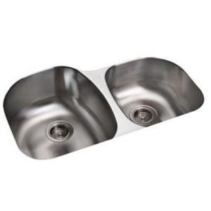 STERLING Cinch Undermount Stainless Steel 31 1/2x20 1/2x9 0 Hole Double Bowl Kitchen Sink 11724 NA