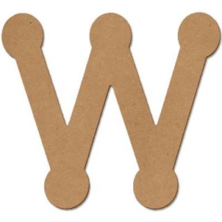 Design Craft MIllworks 8 in. MDF Bubble Wood Letter (W) 47274