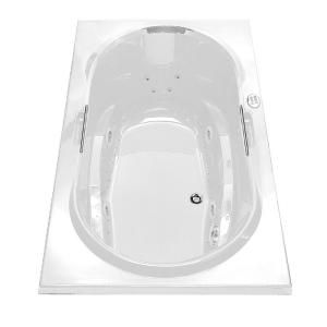 MAAX Balmoral 6 ft. Center Drain Bathtub with Hydrosens and Bubble Tub in White 100736 109 001 100