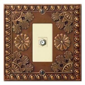 Creative Accents Amiens 1 Gang Copper Video Connector Wall Plate 879CP17VC
