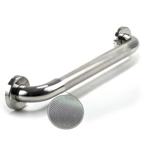 WingIts Premium Series 24 in. x 1.5 in. Diamond Knurled Grab Bar in Polished Stainless Steel (27 in. Overall Length) WGB6PSKN24