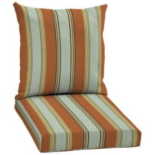 Hampton Bay Fontina Stripe 2 Piece Pillow Back Outdoor Deep Seating Cushion Set AD20067B 9D1