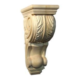 Foster Mantels Acanthus 5 in. x 7 in. x 14 in. Unfinished Maple Corbel C102MP
