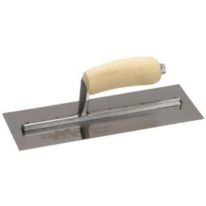 20 in. x 5 in. Stainless Steel Curved Wood Handle Finishing Trowel MXS205SS