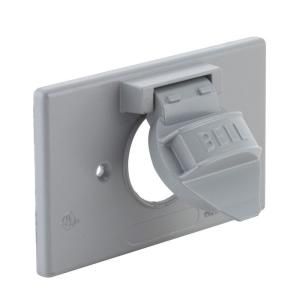 Bell 1 Gang Weatherproof Horizontal Single Receptacle Device Cover   Gray 5152 0