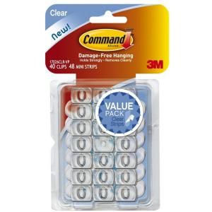 Command Clear Decorating Clips with Clear Strips (40 Pack) 17026CLR VP