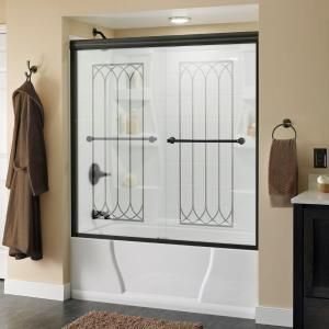 Delta Crestfield 59 3/8 in. x 56 1/2 in. Sliding Bypass Tub Door in Oil Rubbed Bronze with Frameless Mila Glass 159017