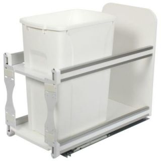 Knape & Vogt 19.19 in. x 11.81 in. x 22.44 in. In Cabinet Soft Close Pull Out Trash Can USC12 1 35WH