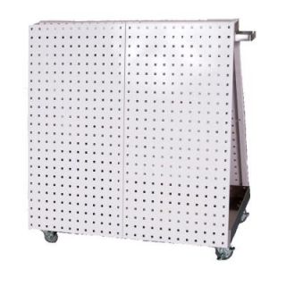 LocBoard 36 3/4 in. L x 39 1/4 in. H x 21 1/4 in. W Aluminum Frame Tool Cart with Tray, 56 Pieces LocHook Asst and 4 Hanging Bins LBC 18H