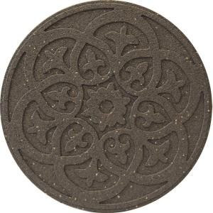 Envirotile Reversible Scroll 18 in. x 18 in. Round Rubber Earth Stepping Stone MT5000988