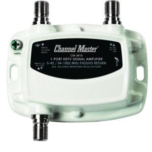 Channel Master Amplifier, Ultra Mini, One Output, 15 dB, 50 to 1000 MHz with Return Path 3410