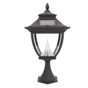 Gama Sonic Pagoda 22 in. Solar Lamp with 8 Solar LED Bulbs, Post Mount GS 104P