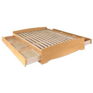 Prepac Sonoma Maple Queen 6 Drawer Platform Storage Bed MBQ 6200 3K
