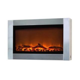 Fire Sense 31 in. Wall Mount Stainless Steel Electric Fireplace 60758