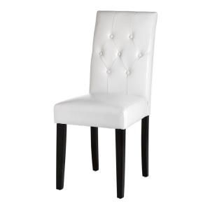 Home Decorators Collection Cooper Textured Leather Ivory Tufted Parsons Chair 0552900440