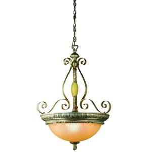Eurofase Seraphine Collection 3 Light Hanging Silver and Gold Bowl Pendant 14572 012