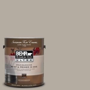 BEHR Premium Plus Ultra 1 gal. #UL260 8 Perfect Taupe Interior Flat Enamel Paint 175401