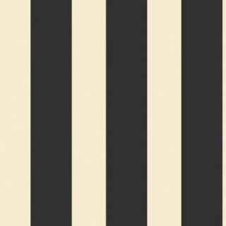 The Wallpaper Company 56 sq. ft. Black and Ivory Large Scale Stripe Wallpaper WC1283190