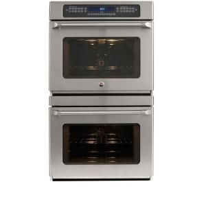 GE Cafe 30 in. Double Electric Wall Oven Self Cleaning with Convection in Stainless Steel CT959STSS