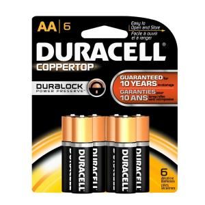 Duracell Coppertop Alkaline AA Battery (6 Pack) 004133331635