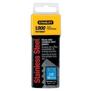 Stanley 3/8 in. Leg x 1 in. Crown Galvanized Steel SS NC Staples 1000 Pack TRA706SST