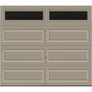 Clopay Premium Series 8 ft. x 7 ft. 12.9 R value Intellicore Insulated Sandstone Garage Door with Windows Exceptional HDPL13_ST_Plain