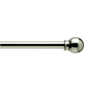 Home Decorators Collection 28 in.   48 in. L Satin Nickel 9/16 in. Curtain Rod Kit with Ball Finial 03 0337P