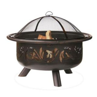 UniFlame Oil Rubbed Bronze Fire Pit with Swirl Design WAD900SP