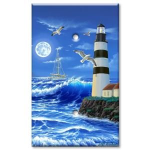 Art Plates Lighthouse at Night   Blank Wall Plate BLS 661