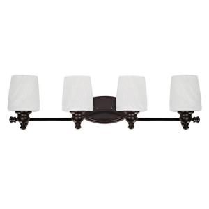 Chloe Lighting Transitional 4 Light Oil Rubbed Bronze Bath Vanity Wall Fixture with Alabaster Glass Shade CH0190 ORB BL4