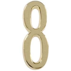 The Hillman Group Distinctions 4 in. Brass Plated Number 8 843278