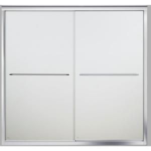 Sterling Plumbing Finesse 59 5/8 in. x 58 5/16 in. Frameless Bath Bypass Door in Frosted Silver 5405 59S G03