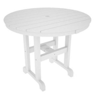 POLYWOOD La Casa Cafe White 36 in. Round Patio Dining Table RT236WH
