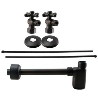 Westbrass 1/2 in. IPS Cross Handle Angle Stop Complete Pedestal Sink Installation Kit in Oil Rubbed Bronze WBD19103BXK 12