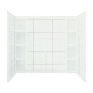 Sterling Plumbing Ensemble Tile 37 1/2 in. x 60 in. x 54 1/4 in. Three Piece Direct to Stud Tub and Shower Wall Set in White 71104100 0